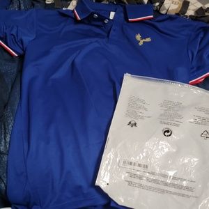 Men's XL Blue Polo Shirt with Eagle